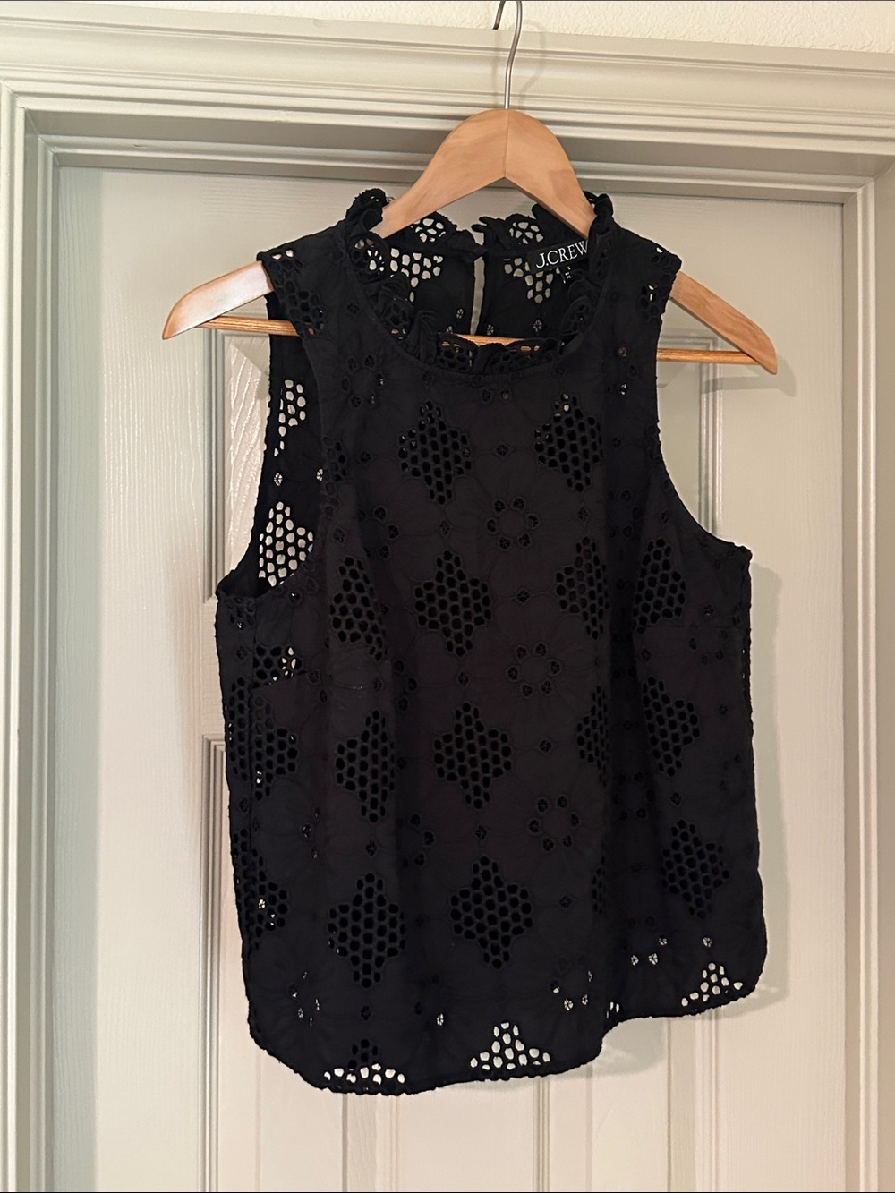 J. Crew Black Eyelet Sleeveless Camisole